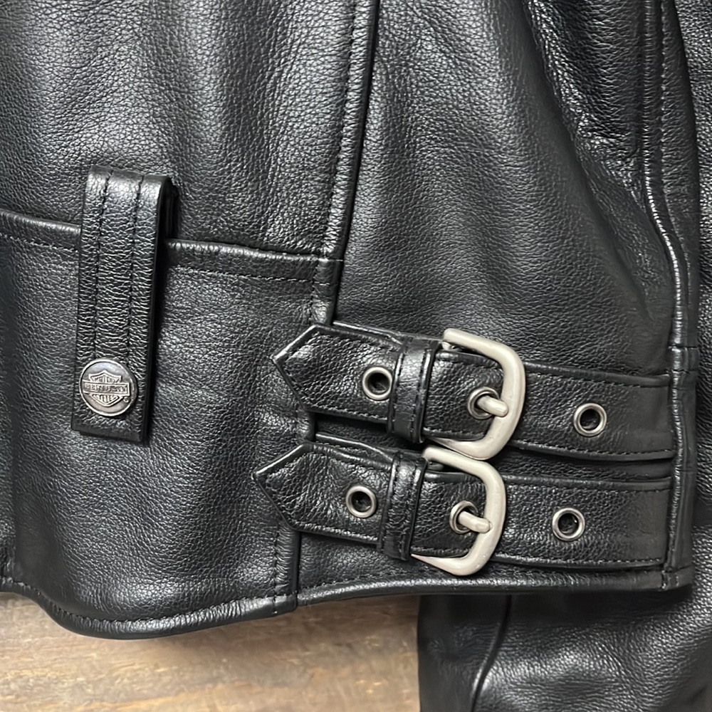 SOLD Harley Davidson Men’s Leather Flames Jacket M - Picture 8 of 8